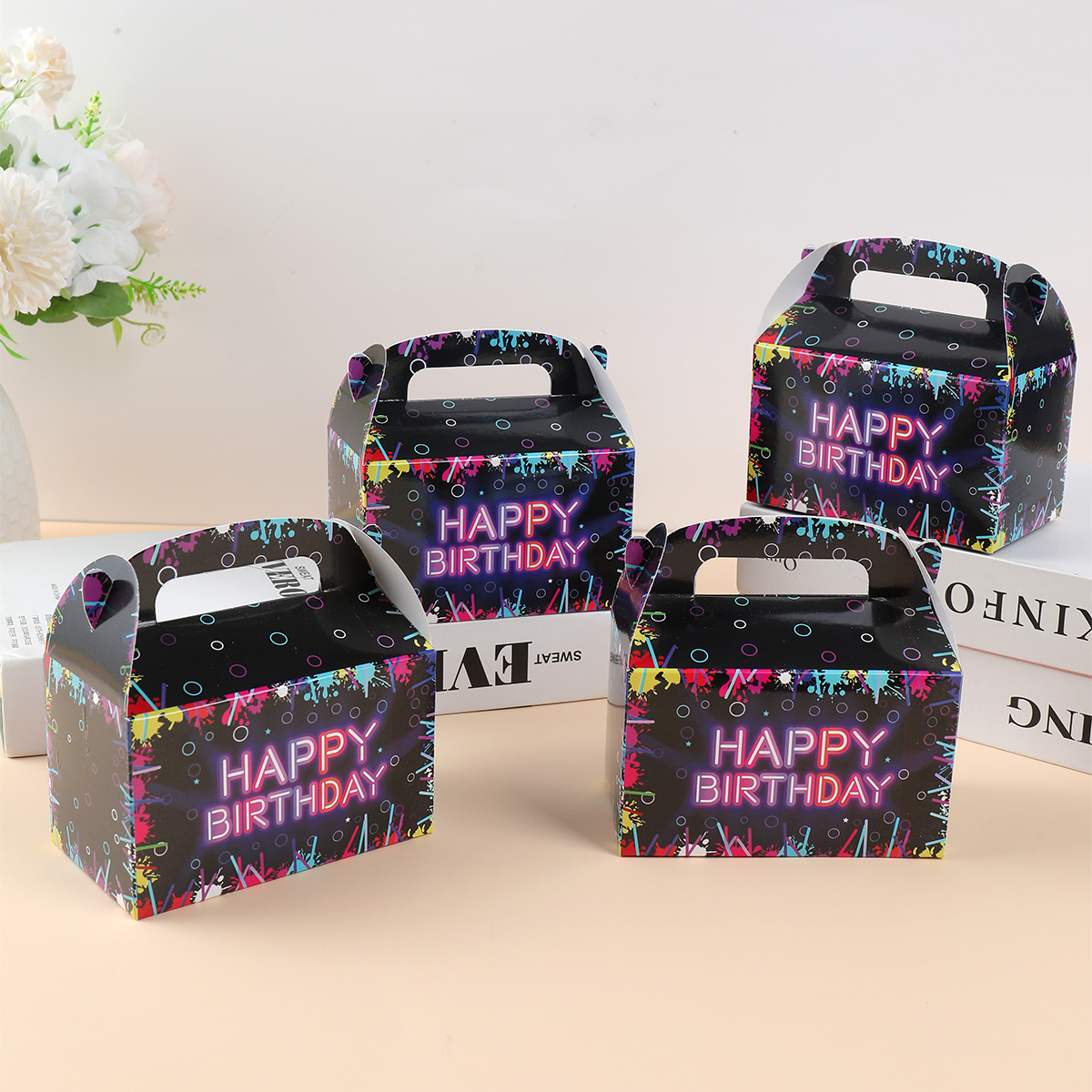 Food Snacks Party - Fluorescent Candy Box Paper Candy Cartons