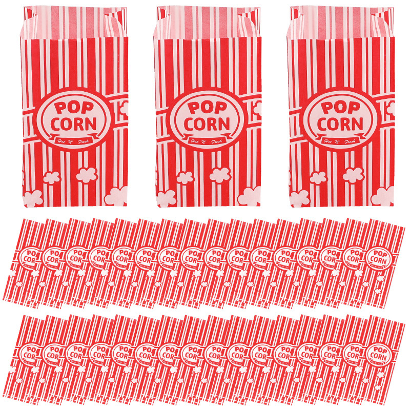 Food Snacks Party - 50Pcs Popcorn Packaging Bags Snack Treats