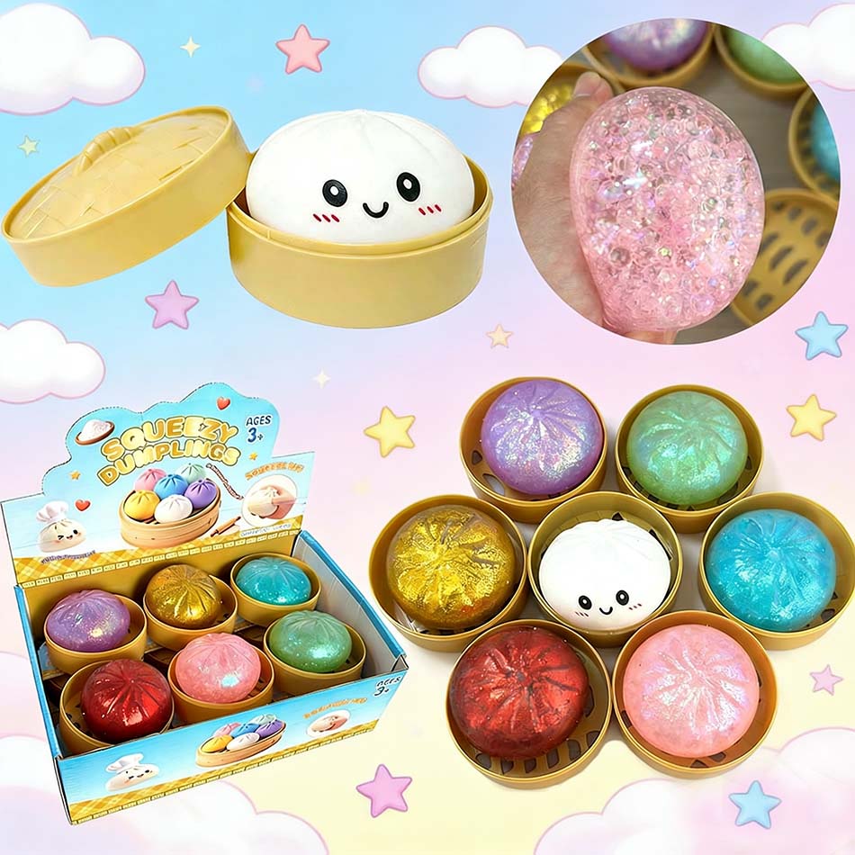 Food Grocery Snacks - Colorful Dumpling Squishes Stress Balls Fidget