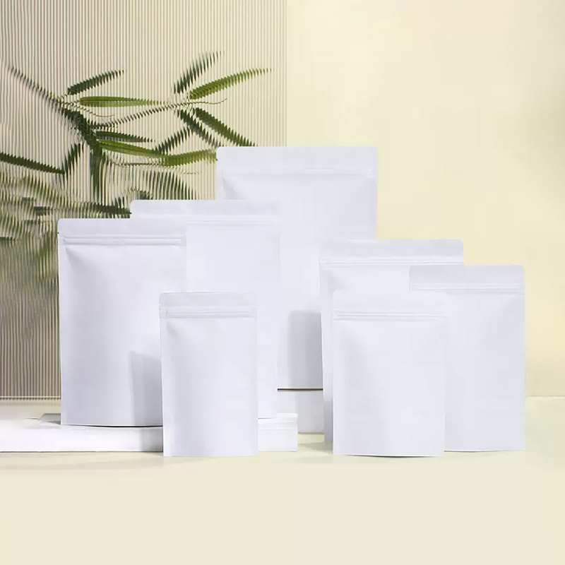 Kraft Paper Zipper Bags Standi - Food Snacks Logos review and price