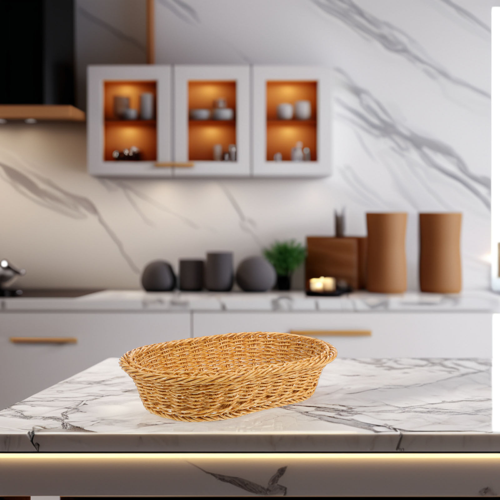 Plastic Woven Oval Bread Baske - Food Snacks Basket review and price