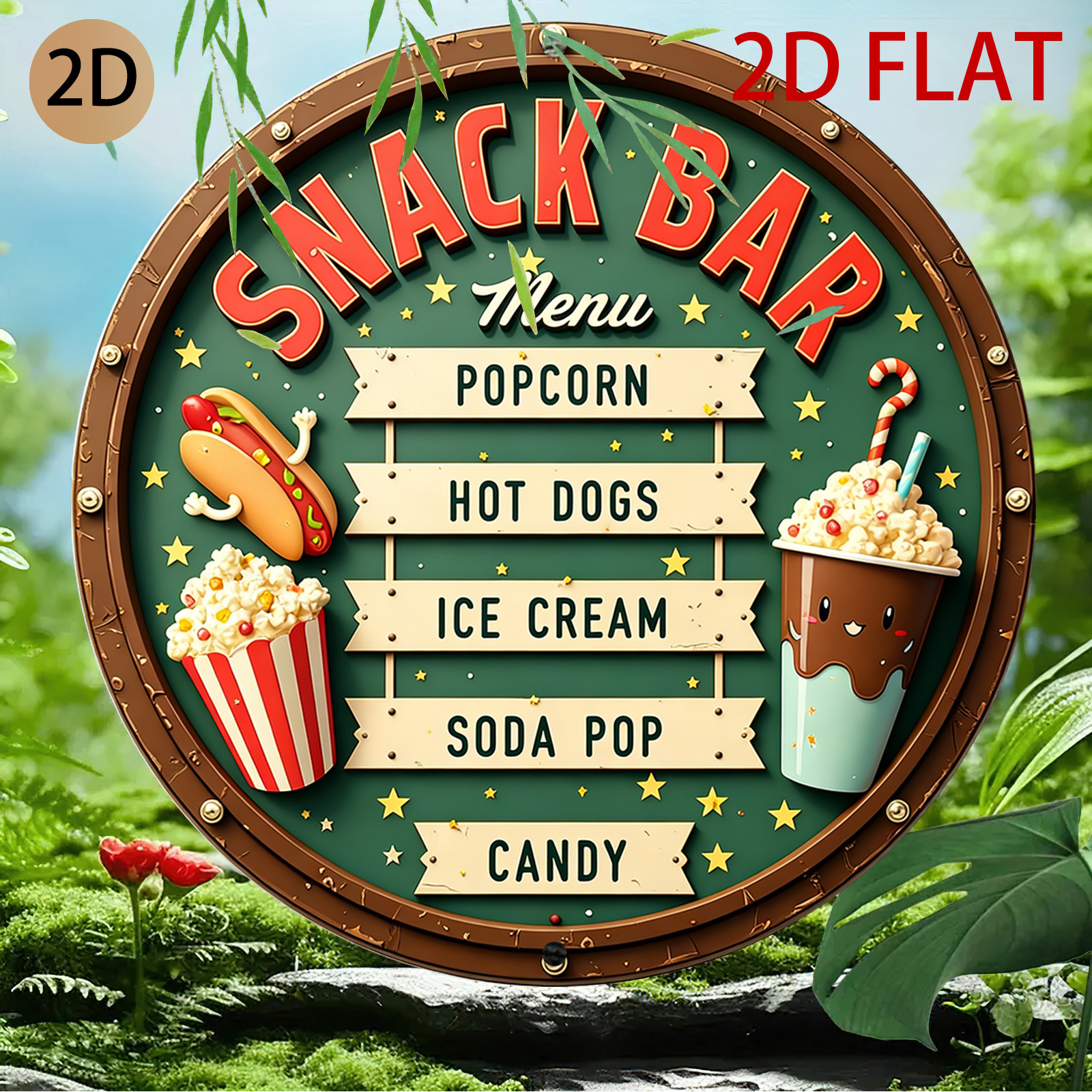 2D Flat, 2d Flat Circular Snac - Food Snacks Menu review and price