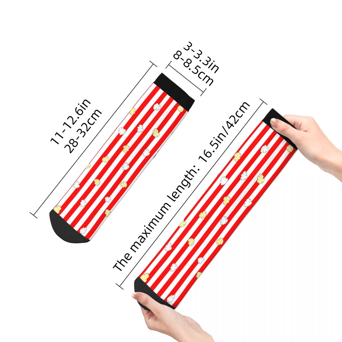 Cute Popcorn Striped Socks Sof - Food Lovers Snacks review and price