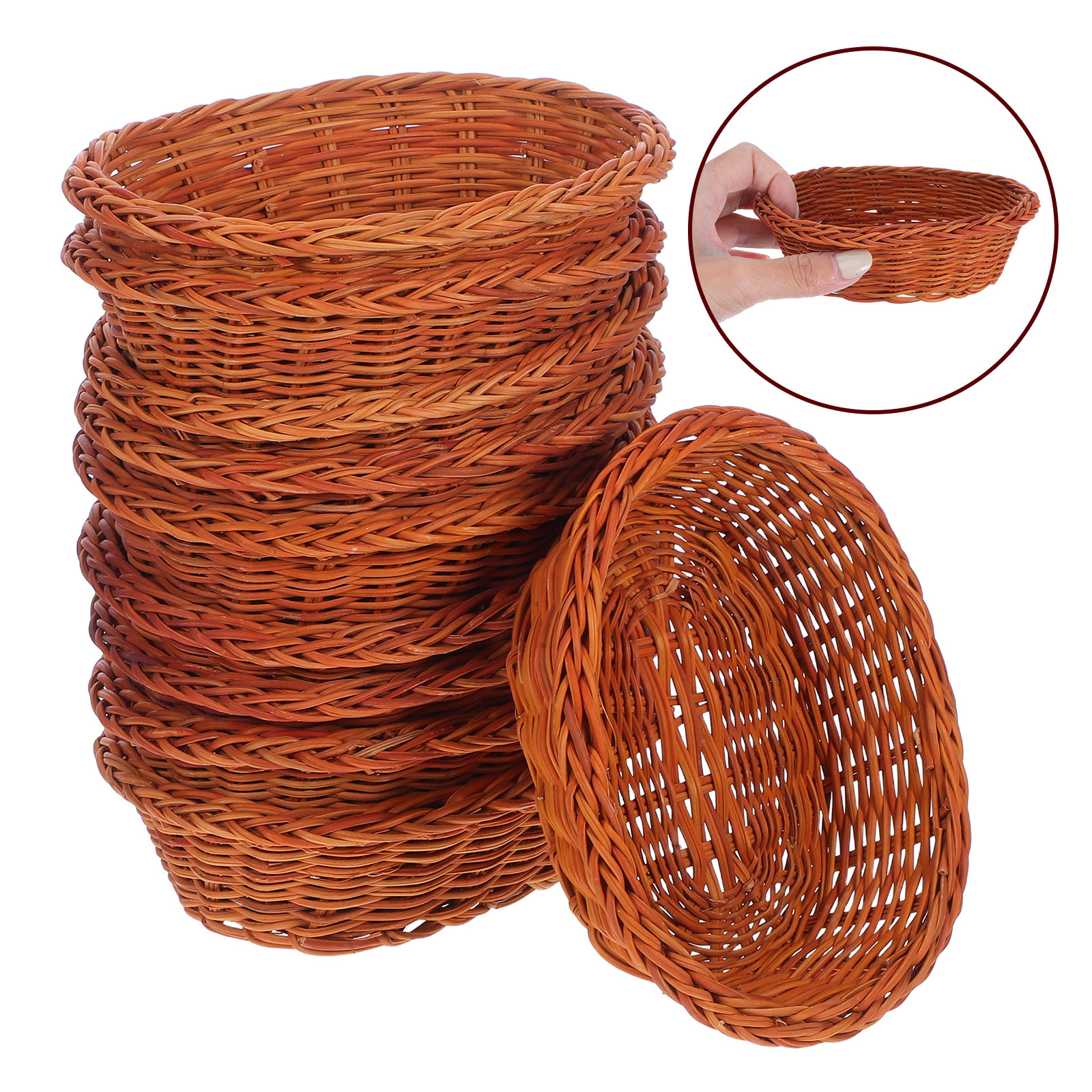 10Pcs Rattan Bread Basket Smal - Food Snacks Basket review and price