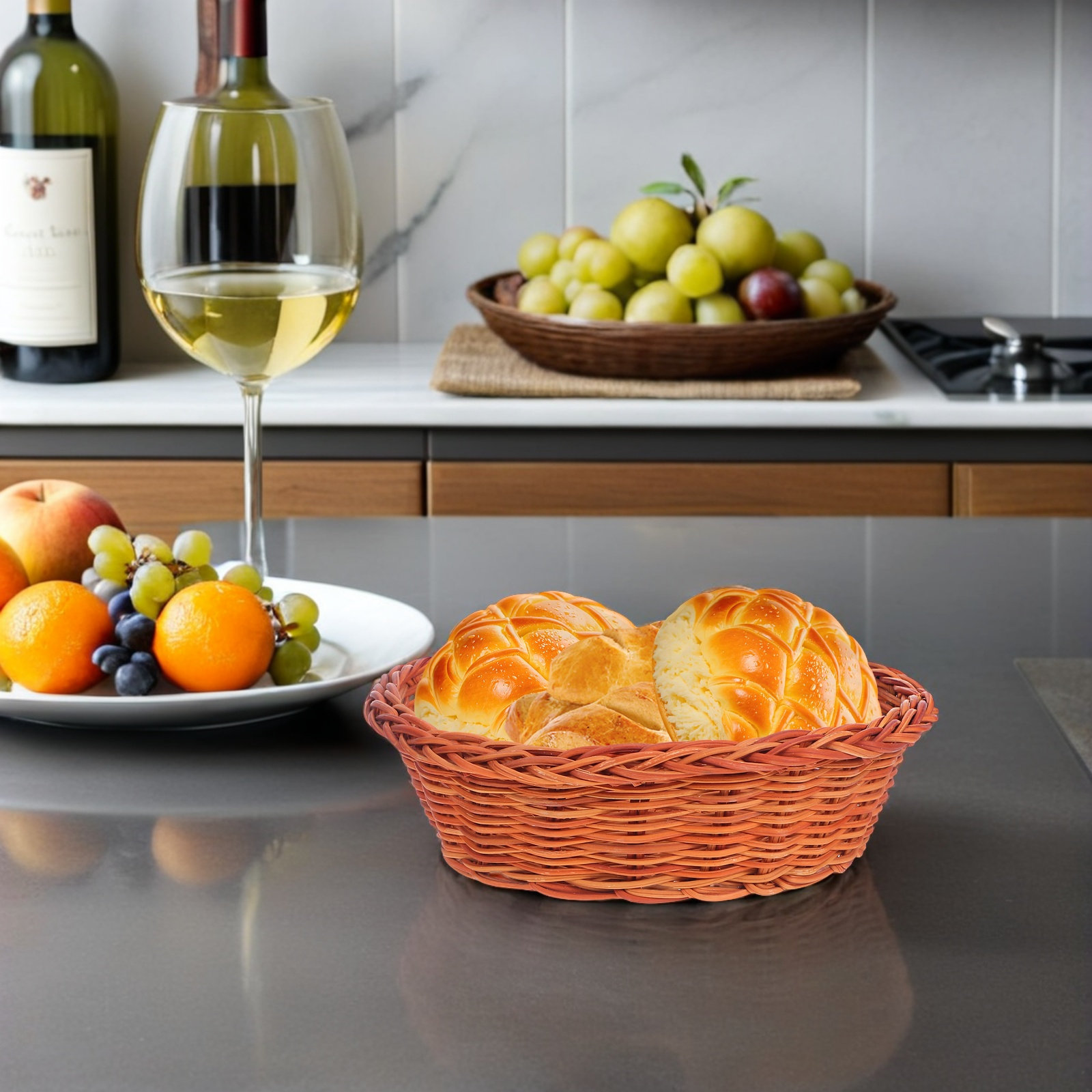 10Pcs Rattan Bread Basket Smal - Food Snacks Basket review and price