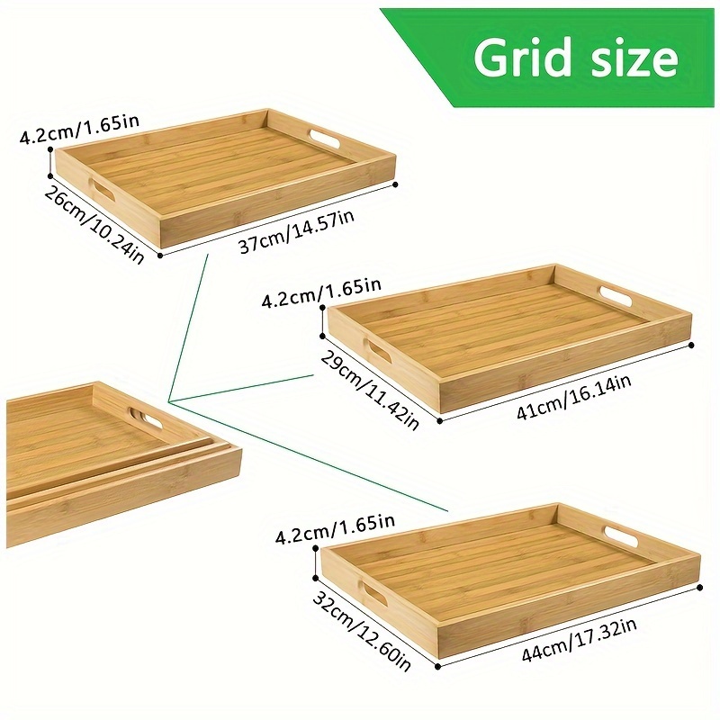 Bamboo Serving Tray Kitchen Fo - Food Snacks Party review and price