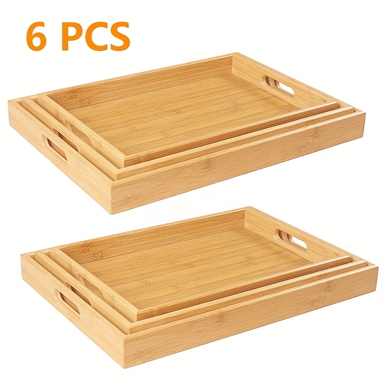 Bamboo Serving Tray Kitchen Fo - Food Snacks Party review and price