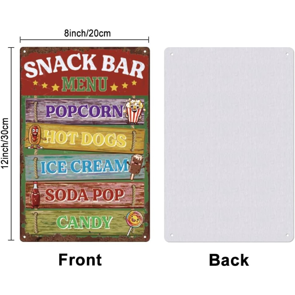 Retro Snack Bar Tin Signs Food - Food Snacks Menu review and price