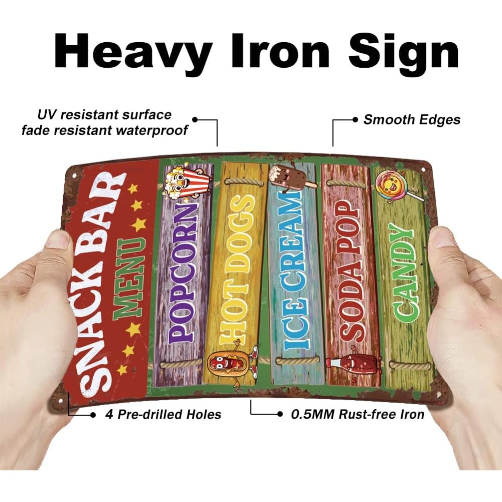 Retro Snack Bar Tin Signs Food - Food Snacks Menu review and price