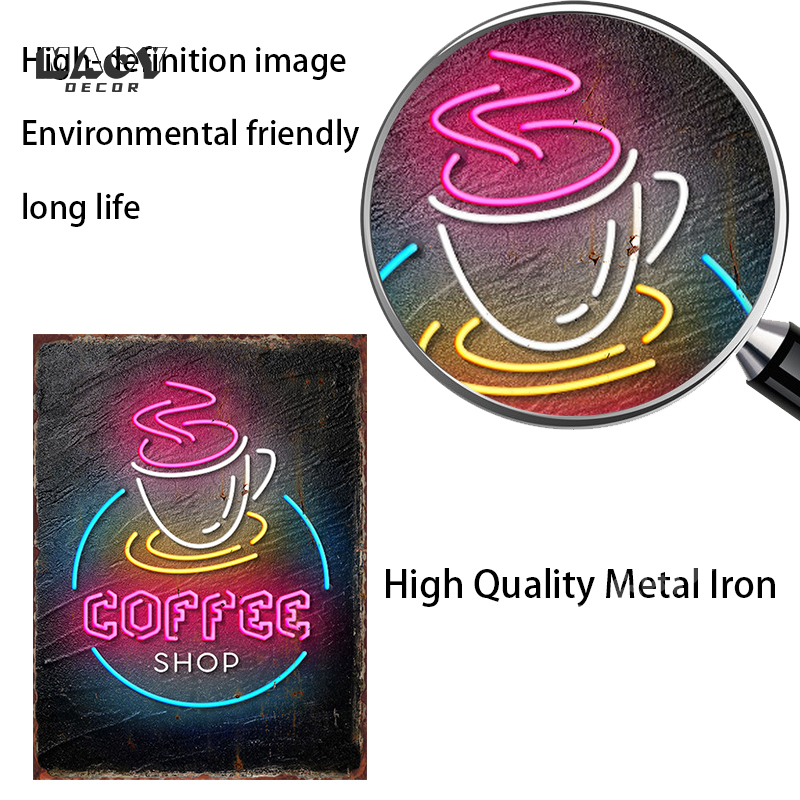 Vintage Neon Food Metal Tin Si - Food Snacks Menu review and price