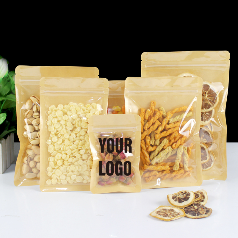 100pcs Eco-friendly Kraft Pape - Food Snacks Logos review and price