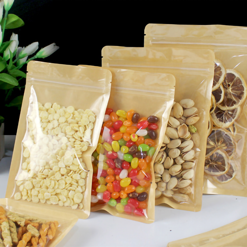 100pcs Eco-friendly Kraft Pape - Food Snacks Logos review and price