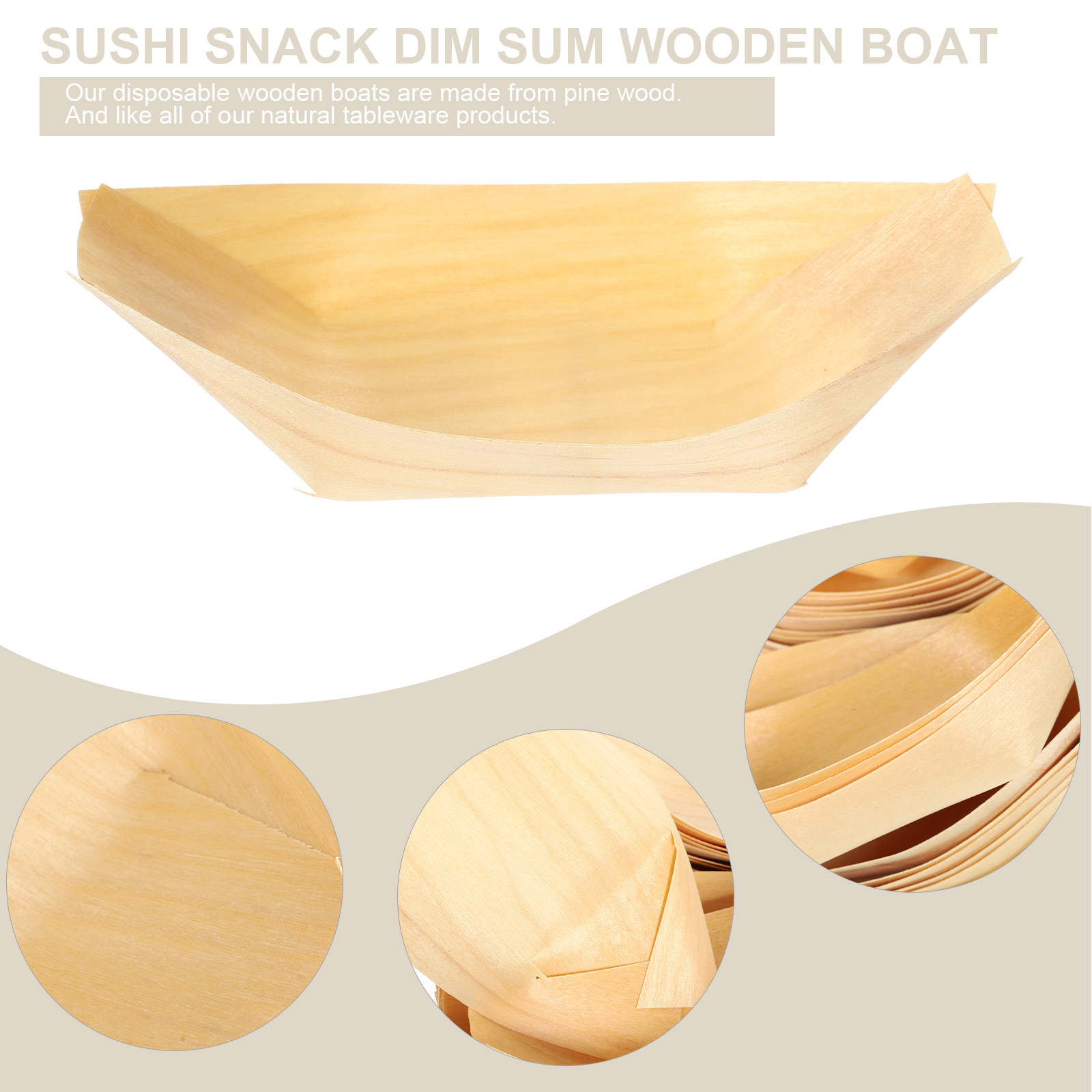 50 pcs Wooden Serving Boat Sna - Food Snacks Party review and price