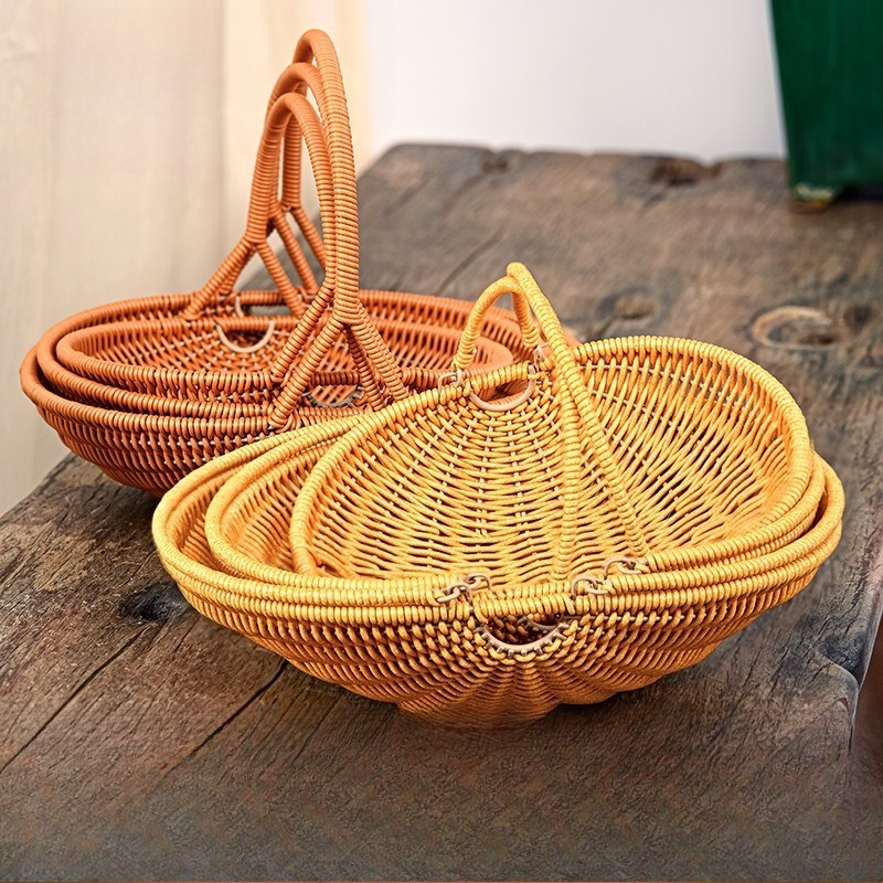 Plastic Imitation Rattan Woven - Food Snacks Basket review and price