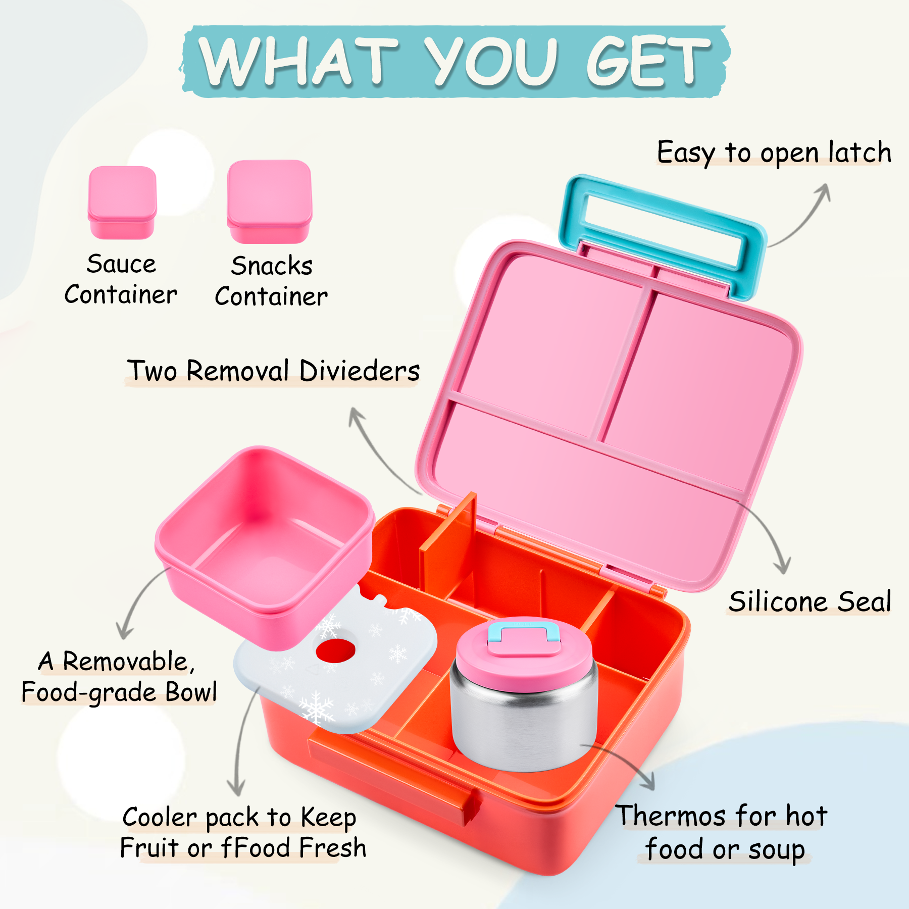Bento Lunch Box for Kids with  - Food Snacks Box review and price